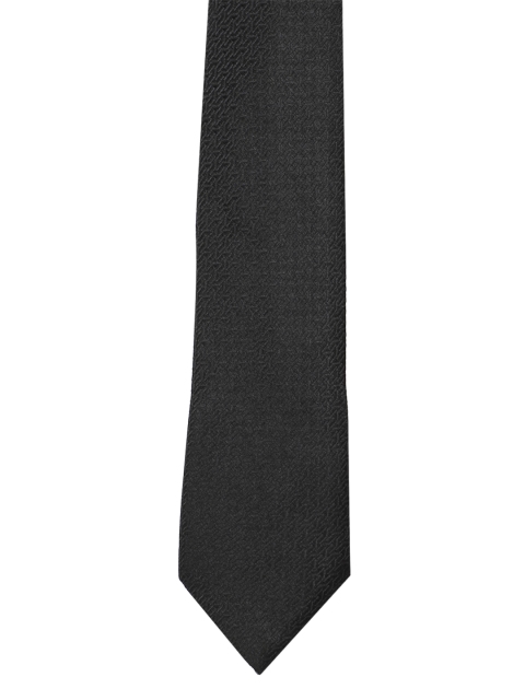 Peter England Men Black Woven Design Broad Tie