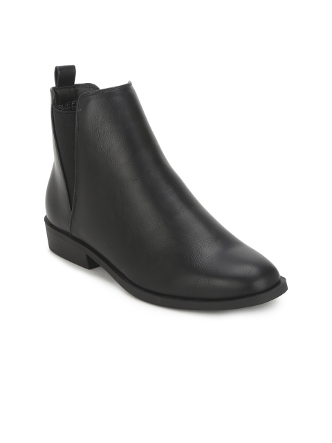 Truffle Collection Women Black Solid Heeled Boots