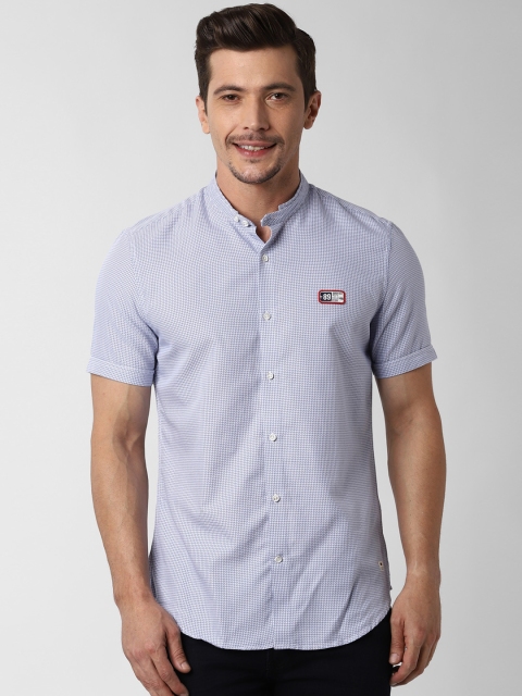 Peter England Casuals Men Blue Slim Fit Printed Casual Shirt