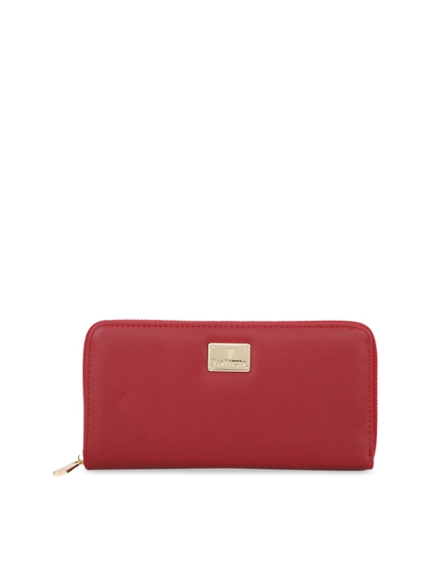 Van Heusen Woman Women Maroon Solid Zip Around Wallet