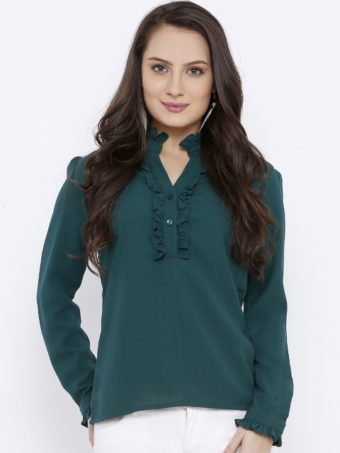 Soie Women Green Solid Top