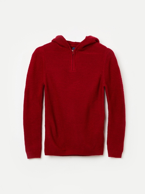 Fame Forever by Lifestyle Boys Maroon Self Design Pullover Sweater