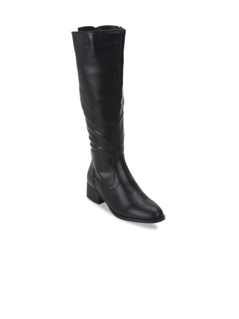 Truffle Collection Women Black Solid Heeled Boots