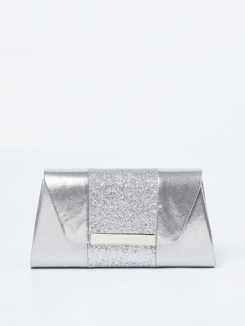 CODE by Lifestyle Silver-Toned Embellished Clutch