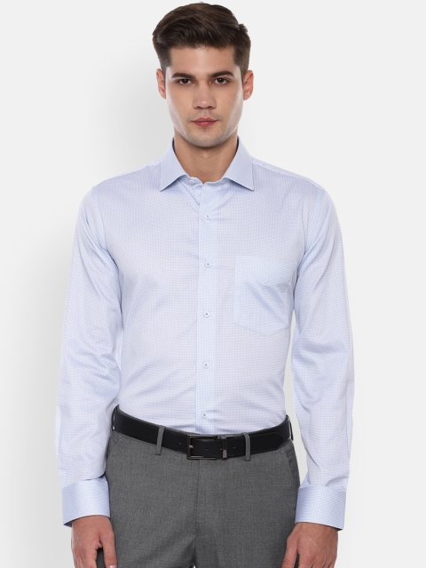 Van Heusen Men Blue Regular Fit Printed Formal Shirt
