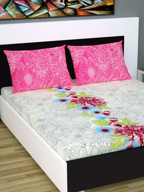 Divine Casa Off-White & Pink Floral 144 TC Cotton 1 Queen Bedsheet with 2 Pillow Covers
Divine Casa Off-White & Pink Floral 144 TC Cotton 1 Queen Bedsheet with 2 Pillow Covers