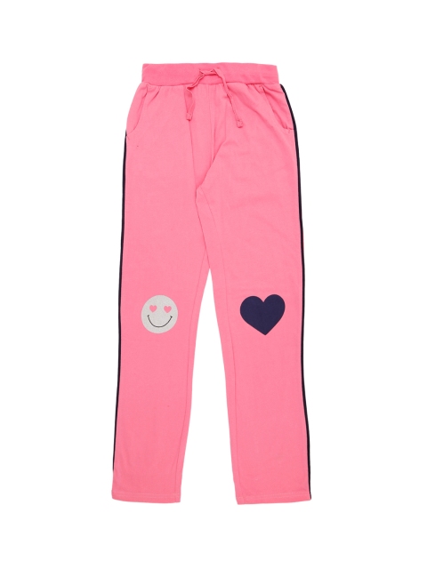 Pantaloons Junior Girls Pink Solid Pure Cotton Track Pants