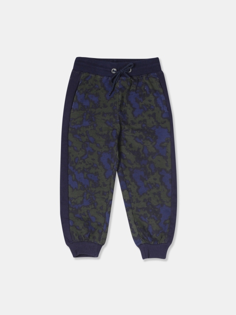 Cherokee Boys Olive Green & Blue Camouflage Joggers