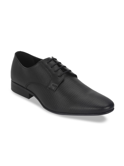 Red Tape Men Black Textured Formal Leather Derbys
