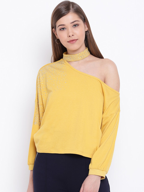 Texco Women Mustard Yellow Solid Top with Embellished Detail
Texco Women Mustard Yellow Solid Top with Embellished Detail