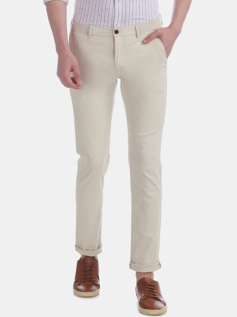 Arrow Sport Men Beige Slim Fit Solid Chinos