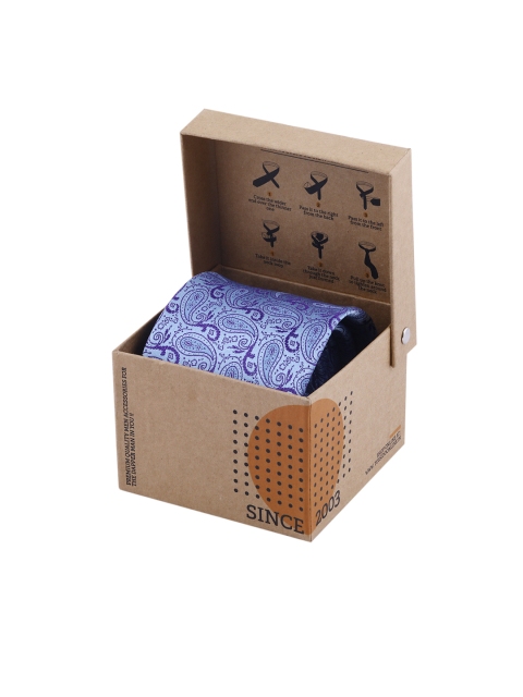 Tossido Blue Woven Design Broad Tie