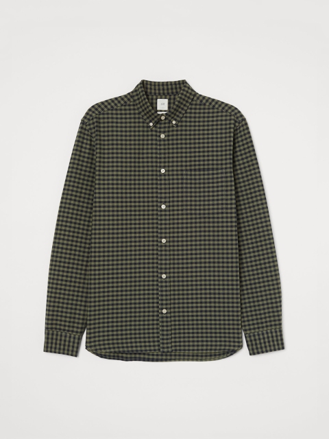 H&M Men Green Oxford Shirt Regular Fit