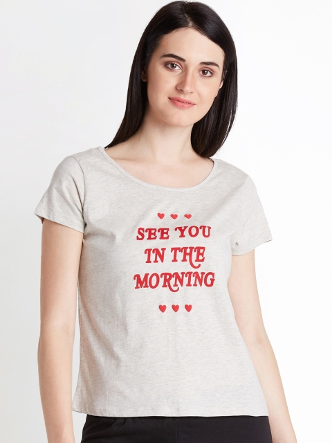 Dreamz by Pantaloons Women Beige & Red Printed Round Neck Lounge T-shirt 205000005896815
Dreamz by Pantaloons Women Beige & Red Printed Round Neck Lounge T-shirt 205000005896815