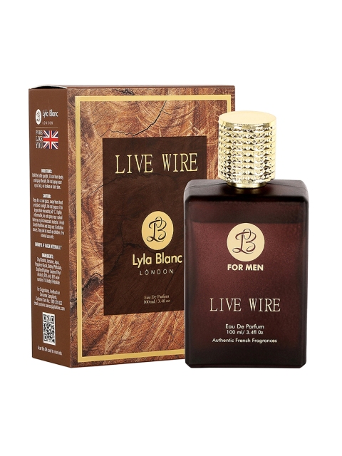 Lyla Blanc Men EDP LIVE WIRE Perfume Spray 100ml, Brown