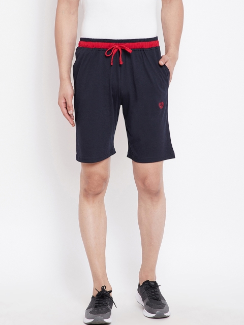Adobe Men Navy Blue Solid Regular Fit Regular Shorts
