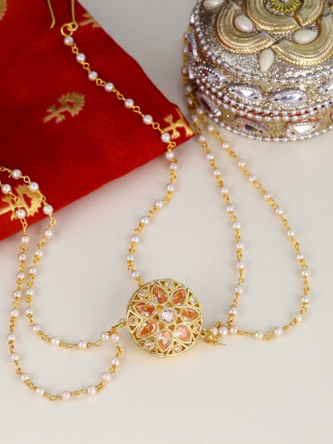 Voylla White Gold-Plated Artificial Stone Studded & Beaded Handcrafted Head Jewellery
Voylla White Gold-Plated Artificial Stone Studded & Beaded Handcrafted Head Jewellery