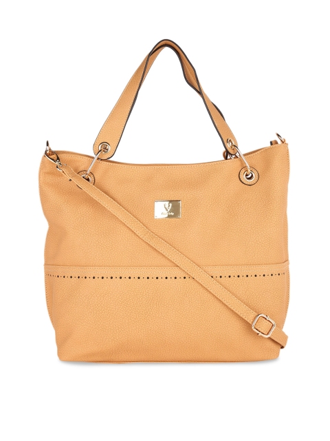 Allen Solly Woman Beige Solid Handheld Bag