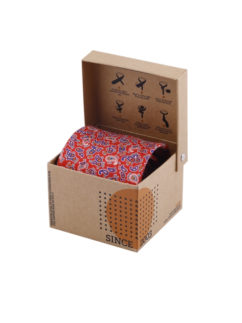 Tossido Orange Printed Broad Tie