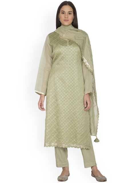 Pernia Pop-Up Shop By NYSA & SHUBHANGI Green Embroidered Kurta Set