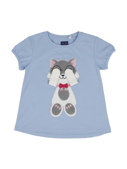 Allen Solly Junior Girls Blue Printed A-Line Top