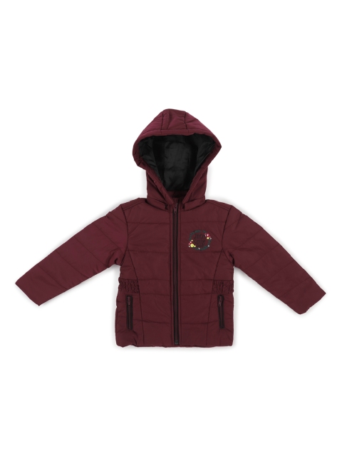 Allen Solly Junior Girls Maroon Solid Jacket