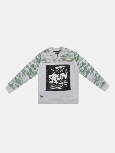 Lil Tomatoes Boys Grey & Green Camouflage Sweatshirt