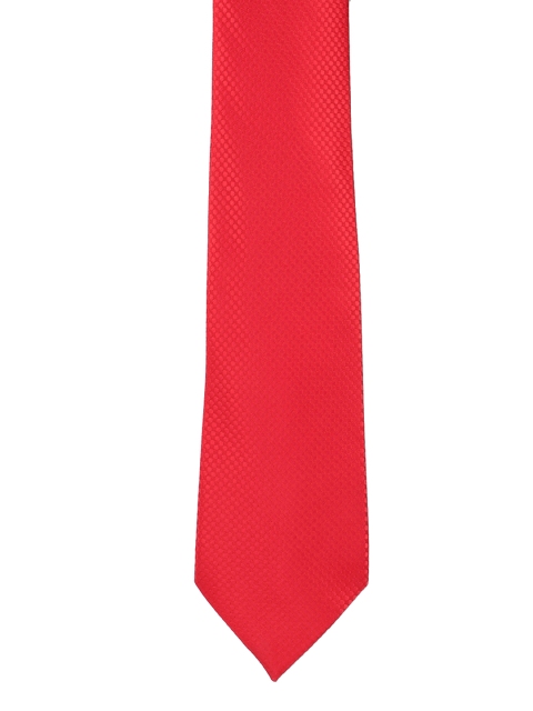 Peter England Red Woven Design Broad Tie