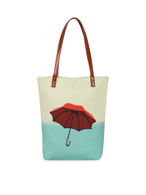 KLEIO Green & Blue Printed Shoulder Bag