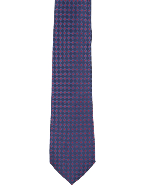 Peter England Navy Blue Woven Design Broad Tie