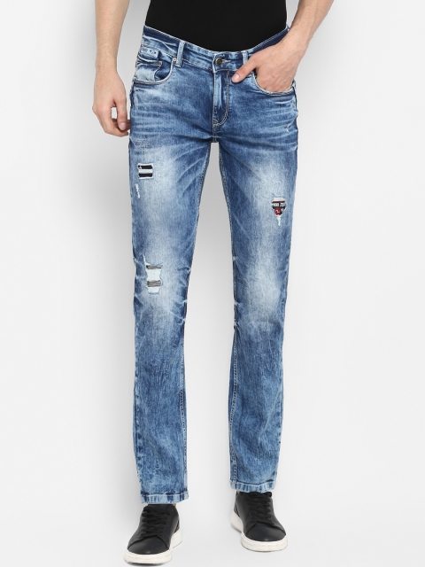SPYKAR Men Blue Slim Fit Mid-Rise Mildly Distressed Jeans