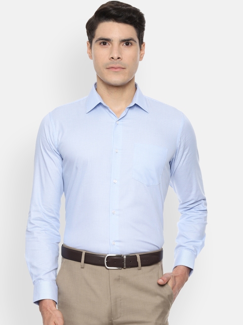 Van Heusen Men Blue Slim Fit Solid Formal Shirt
