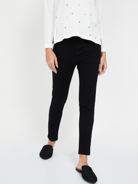 Ginger by Lifestyle Women Black Slim Fit Mid-Rise Clean Look Jeans