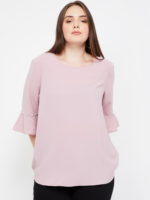 nexus Plus Size Women Mauve Solid A-Line Top