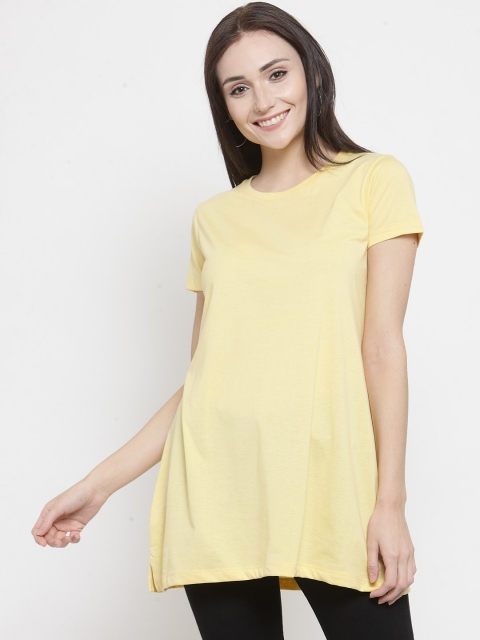 Kalt Women Yellow Solid Tunic