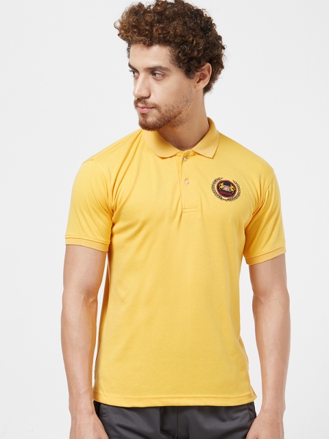 Imagica Men Yellow Solid Polo Collar T-shirt