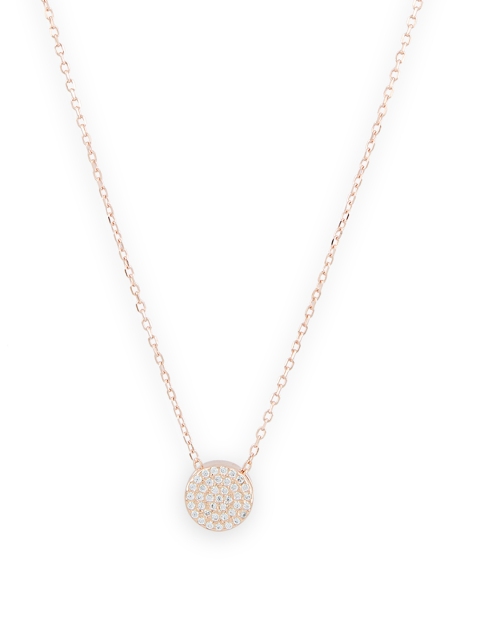 Sparkling Circle Rose Gold-Plated Alloy Necklace