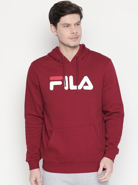 FILA Men Red Printed Hooded Sweatshirt