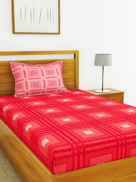 BIANCA Coral & Off-White Geometric 144 TC Cotton 1 Single Bedsheet with 1 Pillow Covers
BIANCA Coral & Off-White Geometric 144 TC Cotton 1 Single Bedsheet with 1 Pillow Covers