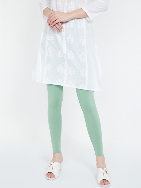 Melange by Lifestyle Women Blue Solid Churidar-Length Leggings