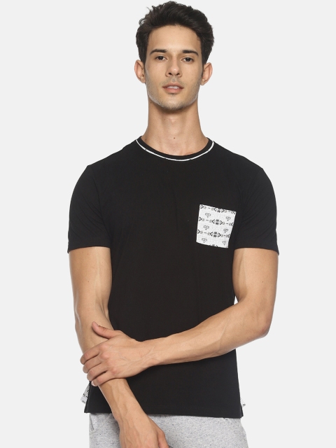 Soul Space Men Black Printed Round Neck T-shirt