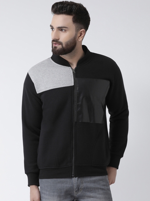 VIMAL JONNEY Men Black & Grey Solid Sweatshirt