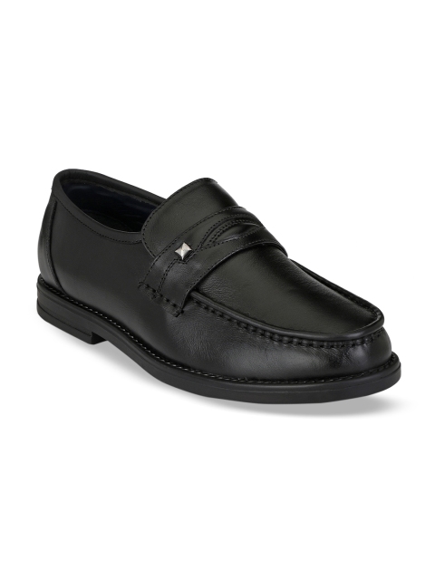 Rodolfo Darrell Men Black Solid Leather Formal Slip-On Shoes