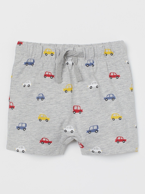 H&M Kids Grey Melange Printed Jersey Shorts