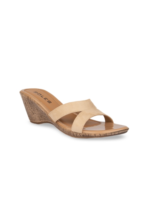 SOLES Women Beige Solid Wedges