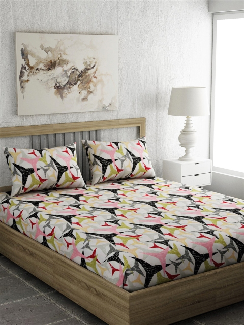 EverHOME Multicoloured Geometric 210 TC Cotton 1 Queen Bedsheet with 2 Pillow Covers, Multi
EverHOME Multicoloured Geometric 210 TC Cotton 1 Queen Bedsheet with 2 Pillow Covers, Multi