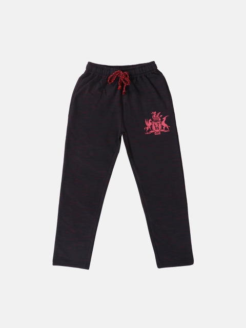 Lil Tomatoes Boys Black Solid Track Pants