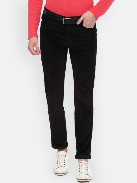 Van Heusen Sport Men Black Slim Fit Solid Regular Trousers