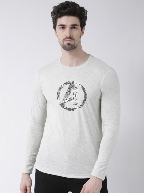 Friskers Men Grey Printed Round Neck Avenger T-shirt