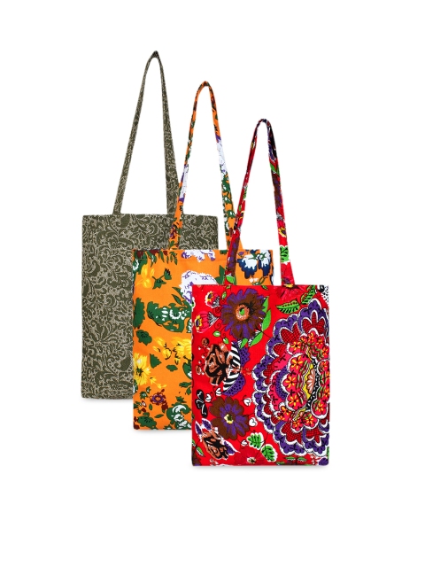 Anekaant Set Of 3 Printed Tote Bag, Multi
